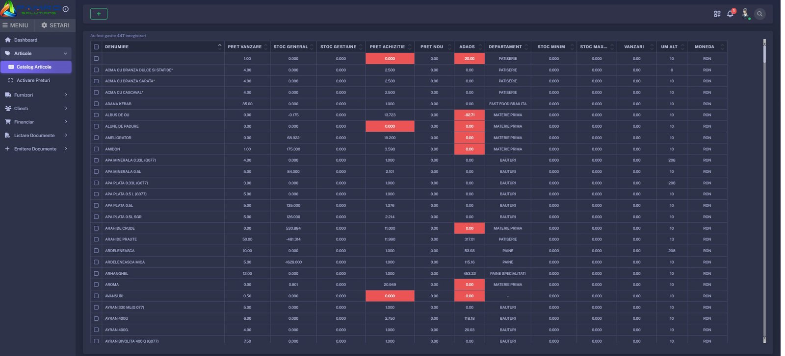 Catalog_articole_PamRetail Aplicatie gestiune stocuri pamro retail