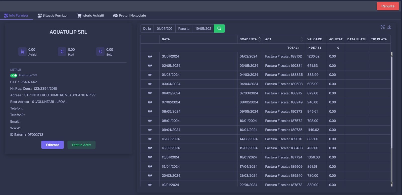 Editare_Furnizor_PamRetail Aplicatie gestiune stocuri pamro retail